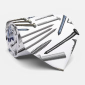 Schroeven en nagels x4 Wit BG Stropdas (Opgerold)