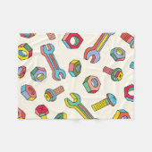 Schroeven en schroeven naadloos patroon fleece deken (Voorkant (Horizontaal))