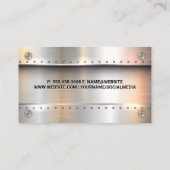 Schroeven | Metalen Borstel Achtergrond Visitekaartje (Achterkant)