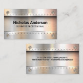 Schroeven | Metalen Borstel Achtergrond Visitekaartje (Voorkant / Achterkant)