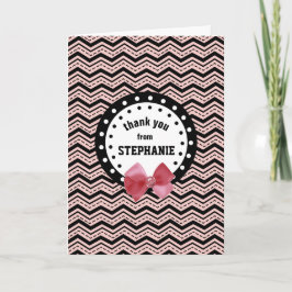 Schroeven, Stippen en Bow Pink en White Z58 Bedankkaart