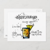 schroevendraaier Cocktail Recipe Briefkaart (Voorkant / Achterkant)