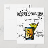 schroevendraaier Cocktail Recipe Briefkaart (Voorkant / Achterkant)