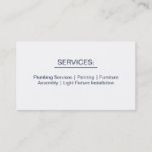 Schroevendraaier Draadsnijder Steeksleutel Omtrek  Visitekaartje (Achterkant)