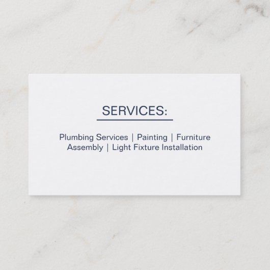 Schroevendraaier Draadsnijder Steeksleutel Omtrek Visitekaartje (Achterkant)