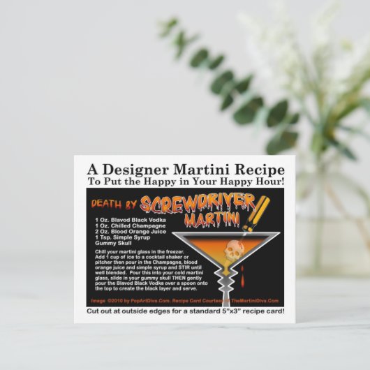 Schroevendraaier Halloween Martini Recept Briefkaa Briefkaart (Staand voorkant)