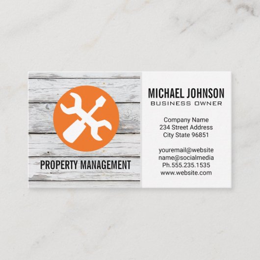 schroevendraaier | Hout Visitekaartje (Voorkant)