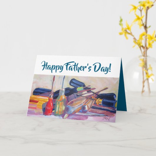 Schroevendraaier Toolbox Happy Vaderdag Kaart (Gele Bloem)