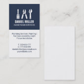 schroevendraaier Wire Cutter Spanner Handyman Vert Visitekaartje (Voorkant / Achterkant)