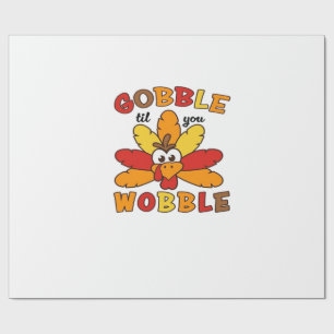 Schrok tot je wankelt, Thanksgiving, Gobble, Dank Cadeaupapier