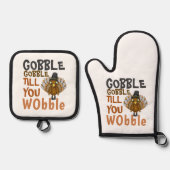 Schrok tot je wiebelt aangepaste Thanksgiving Ovenwant & Pannenlap Set (Voorkant)