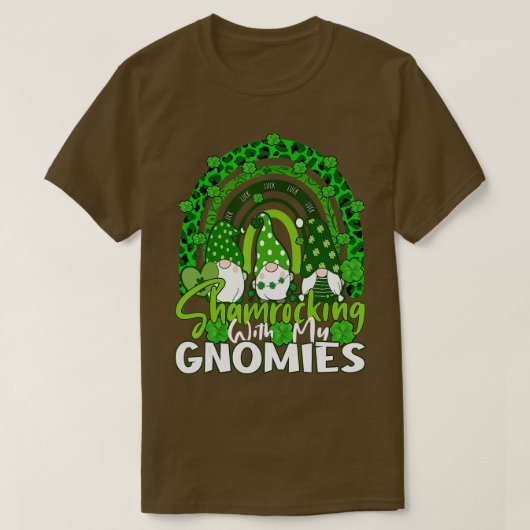 Schrokken met mijn Gnomies Rainbow Leopard St Pat T-shirt (Design voorkant)