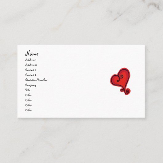 SCHROL HEART visitekaartje (Voorkant)