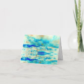 Schroom en blauw abstract gevouwen blanco kaart (Achterkant)
