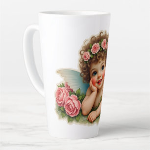 Schroot afbeelding - Vintage fee-kind dat in rozen Latte Mok