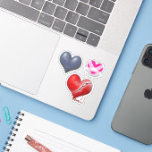 Schroot boek gebroken harten Anti Valentijnsdag Sticker (Laptop met iPhone)