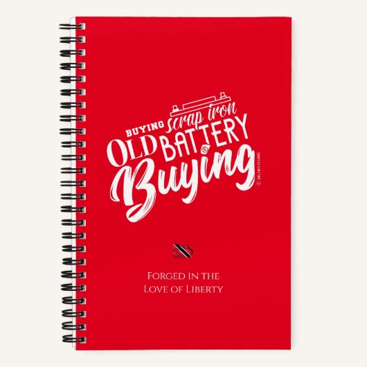 SCHROOT KOPEN, OUDE BATTERIJ KOPEN NOTITIEBOEK (Voorkant)