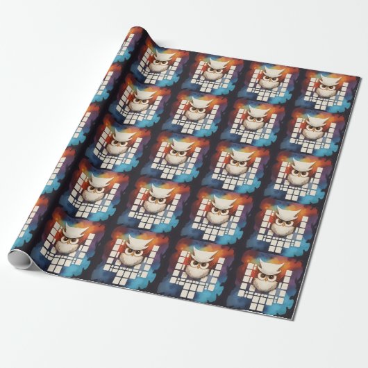 schroot uil 3 van 15 cadeaupapier (Uitgerold)