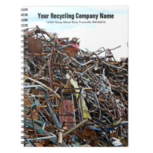 Schroot van metalen recyclingwerf notitieboek