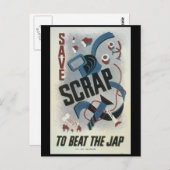 Schroot van metalen Tweede Wereldoorlog Briefkaart (Voorkant / Achterkant)