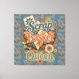 Schrootmand Koningin Quilter Cottagecore Canvas Afdruk