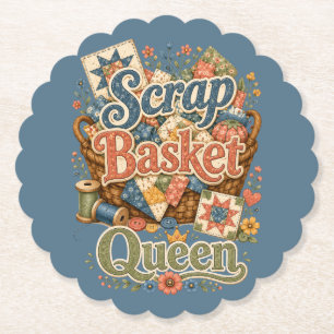 Schrootmand Koningin Quilter Cottagecore Kartonnen Onderzetters