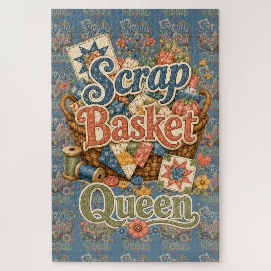 Schrootmand Koningin Quilter Cottagecore Legpuzzel (Verticaal)
