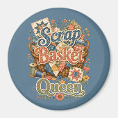 Schrootmand Koningin Quilter Cottagecore Magneet (Voorkant)