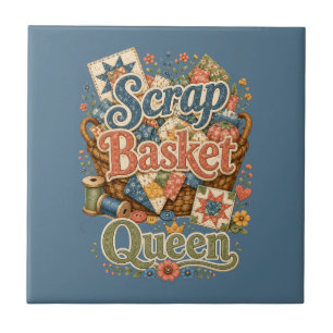 Schrootmand Koningin Quilter Cottagecore Tegeltje