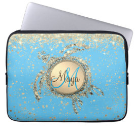 Schrootmonogram sterren op blauw iPad Smart Hoesje Laptop Sleeve