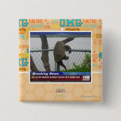 Schrootschildpad Vierkante Button 5,1 Cm (Voorkant)