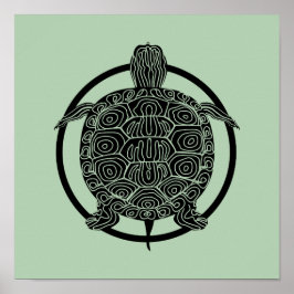 Schroottekening - Wildlife Circle Series (groen) Poster