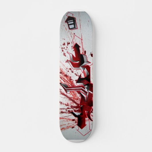 Schu Red graffiti Skateboard (Voorkant)