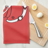 SCHUBA DIVER HELMET RED WHITE DIVERS FLAG GIFT THEEDOEK (Quarter Fold)