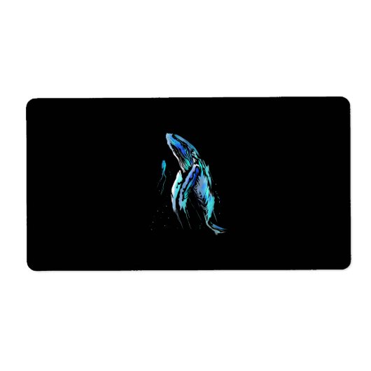 Schuba Diver Humpback Whale Swimming Diving Gift Etiket (Voorkant)