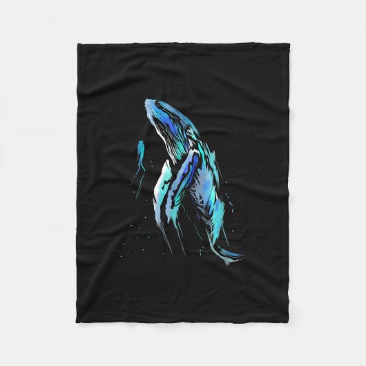 Schuba Diver Humpback Whale Swimming Diving Gift Fleece Deken (Voorkant)