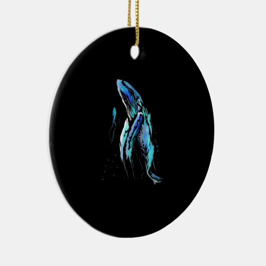 Schuba Diver Humpback Whale Swimming Diving Gift Keramisch Ornament (Rechts)
