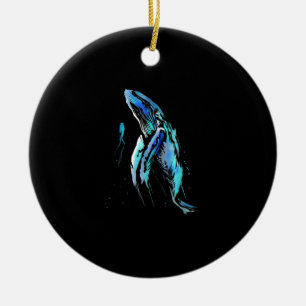 Schuba Diver Humpback Whale Swimming Diving Gift Keramisch Ornament