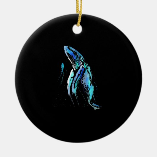 Schuba Diver Humpback Whale Swimming Diving Gift Keramisch Ornament (Voorkant)