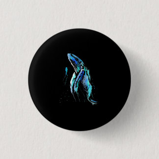 Schuba Diver Humpback Whale Swimming Diving Gift Ronde Button 3,2 Cm