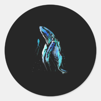 Schuba Diver Humpback Whale Swimming Diving Gift Ronde Sticker