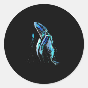 Schuba Diver Humpback Whale Swimming Diving Gift Ronde Sticker