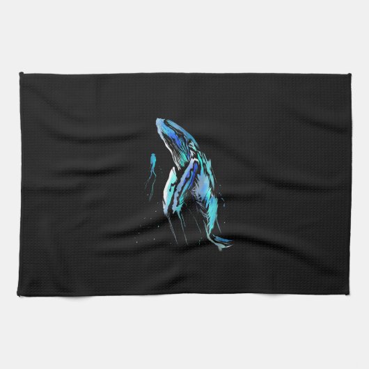 Schuba Diver Humpback Whale Swimming Diving Gift Theedoek (Horizontaal)