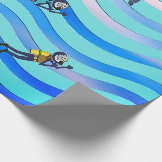 SCHUBA-DIVERS MET NITROX TANK EN DOLPHIN CADEAUPAPIER (Hoek)