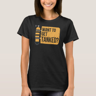 Schuba duikerstank vervormd vun duik oceaan t-shirt