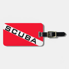 SCHUBA VLAG. RED SCUBA FLAG BAGAGELABEL