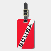 SCHUBA VLAG. RED SCUBA FLAG BAGAGELABEL (Voorkant verticaal)