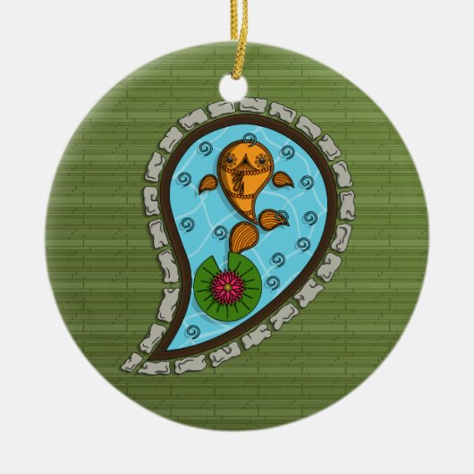 Schubben de Goudvis Versiering Keramisch Ornament (Voorkant)