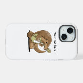 Schubdier dat een muziekinstrument bespeelt iPhone 15 case (Achterkant horizontaal)