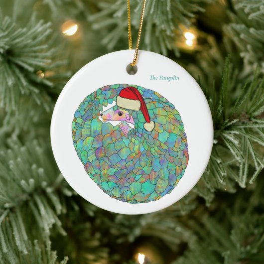 Schubdier Schattig Bedreigd dier Keramisch Ornament (Boom)